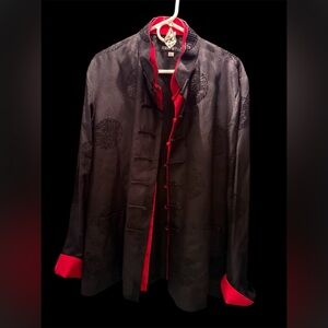 This jacket is a Chinese-style jacket, often referred to as a Tangzhuang